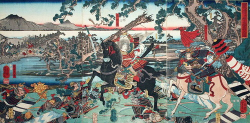 歌川芳員うたがわよしかず粟津の戦いの巴御前Wikipedia より