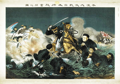 15 大英図書館　蔵　平壌大激戦日本将校奮闘之図　滝川三代太郎