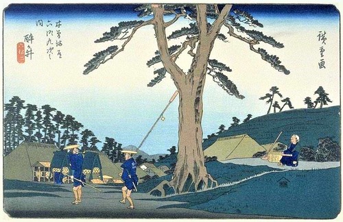 61_醒ヶ井　広重　木曽街道　