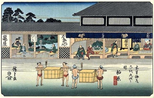 60_柏原　広重　木曽街道　