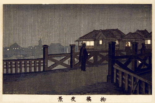 井上安治　柳橋夜景　大　２