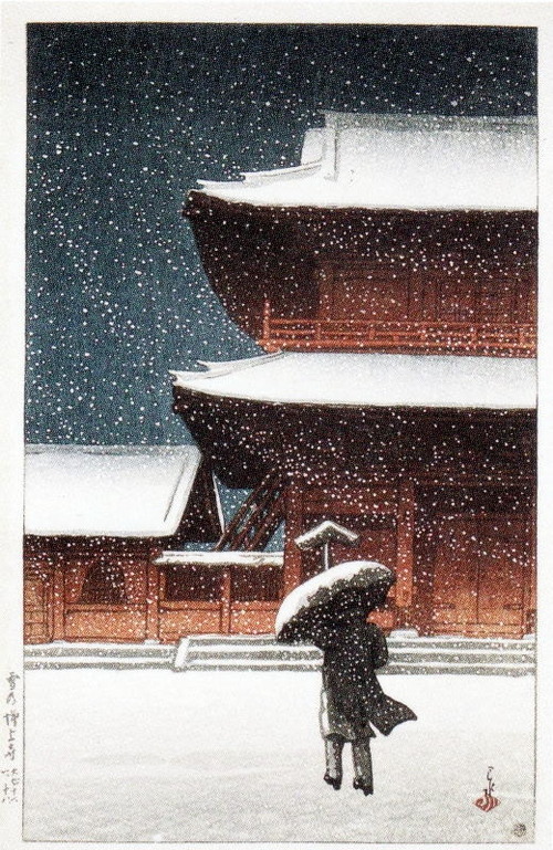 雪の増上寺（大正１１　１９２２　正