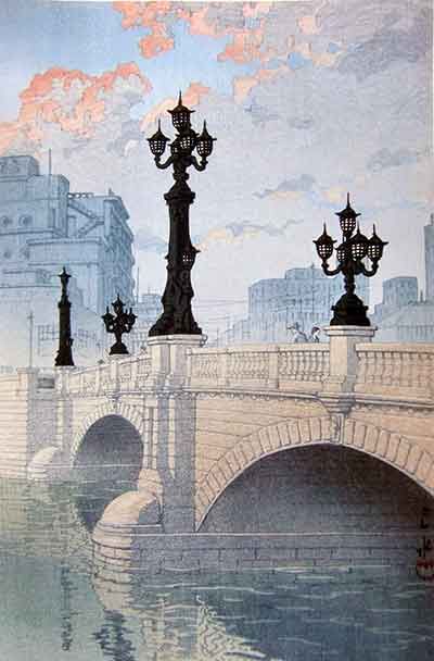 日本橋　夜明け　川瀬巴水