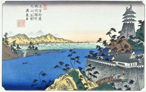 52_鵜沼　広重　木曽街道　