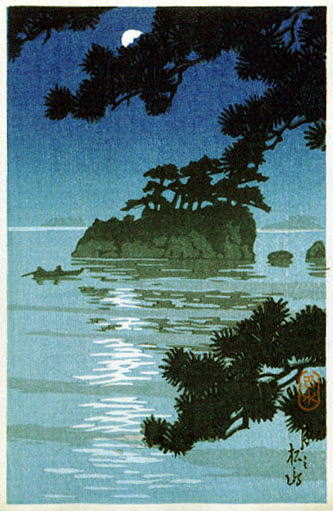 川瀬巴水　松島の月　中