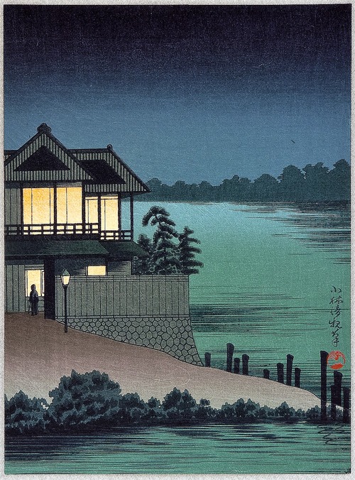山谷堀夜景　小林清親　
