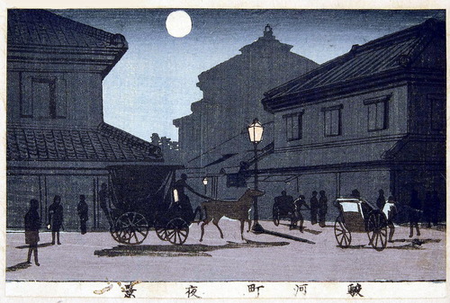 井上安治　駿河町夜景