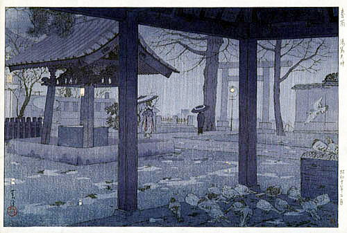 笠松紫浪　その９　湯島　春の雨