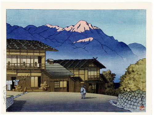 川瀬巴水　上州川原湯