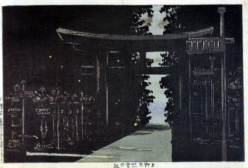 小林清親　　上野東照宮の夜