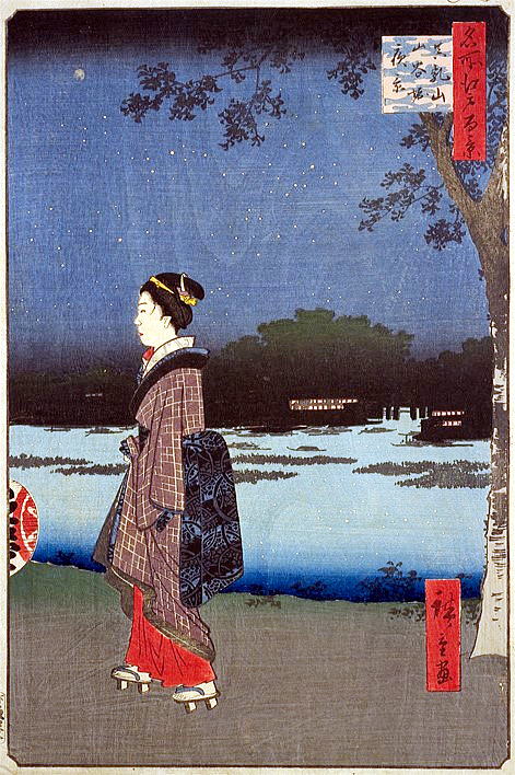 広重　真乳山山谷堀夜景　名所江戸百景