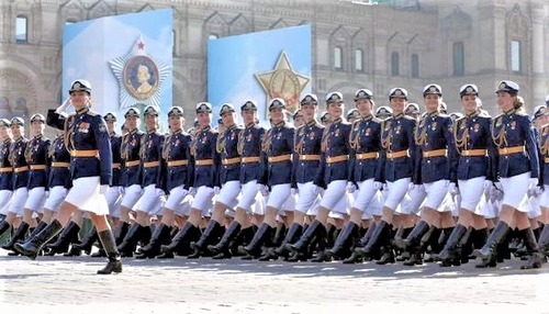 ロシア軍パレード 2019　ジュコフ宇宙防衛軍女性兵士