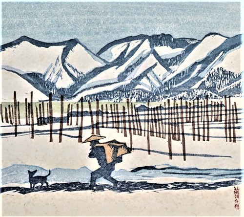 雪の余呉湖　前川千帆（まえかわせんぱん）