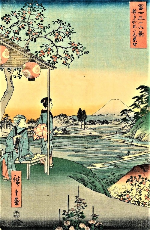 富士三十六景　雑司ヶ谷不二見茶屋　広重