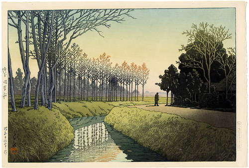 川瀬巴水　埼玉　田宮村