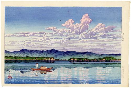 川瀬巴水　浜名湖