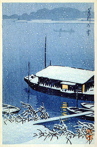 川瀬巴水　荒川　Postcard