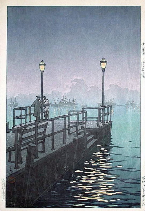 川瀬巴水　小樽港