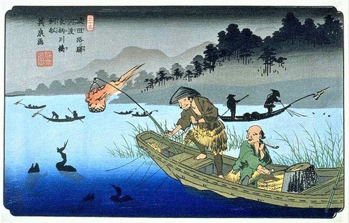 54_河渡　広重　木曽街道　再