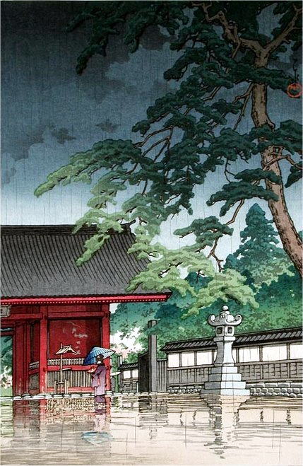 Drecom Isao Oのブログ 春雨 護国寺 川瀬巴水の世界 その５２