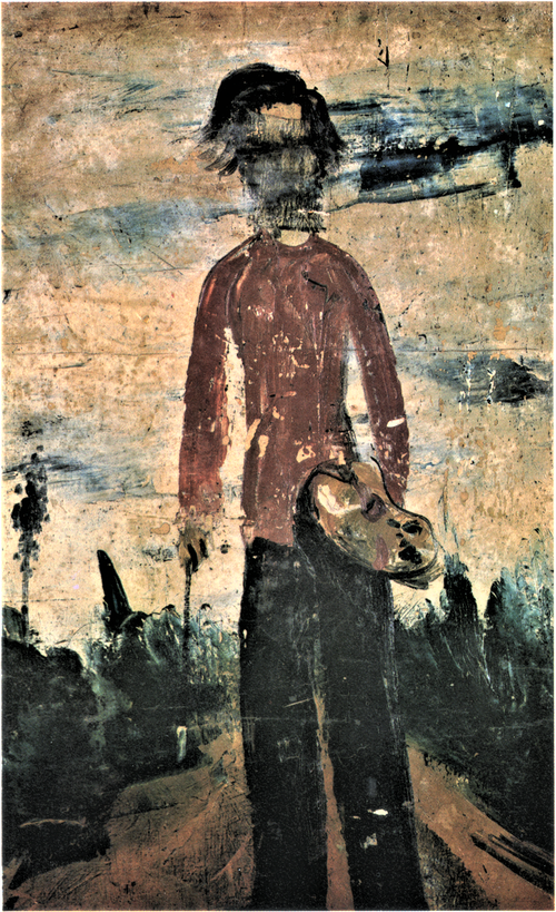 -1924－自画像　夜のノートルダム寺院の裏　大阪市立美術館　蔵