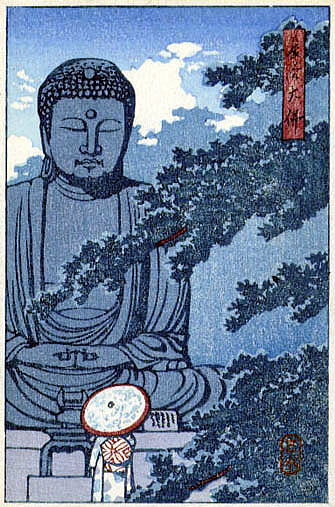 川瀬巴水　鎌倉　Postcard　buddha
