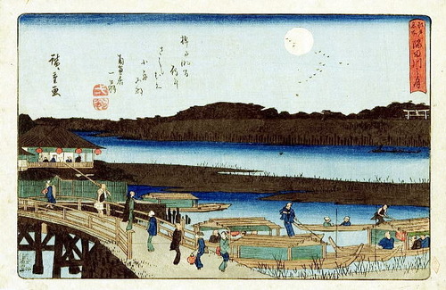広重　東都名所　隅田川之月