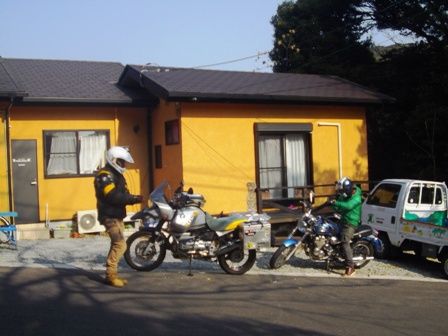 ライダー　おやこ　出発