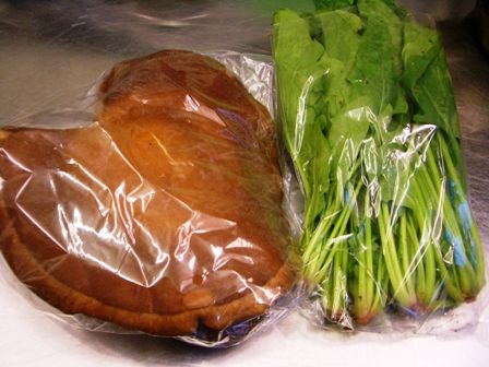 ホウレンソウとシイタケ