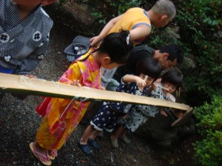 流しそうめん、初体験。