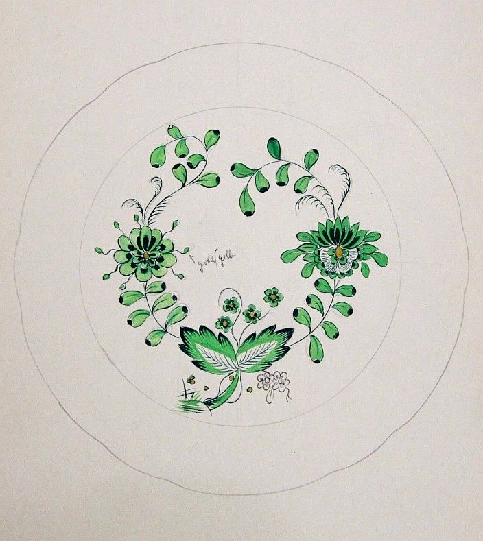 マイセン付属素描学校 インド 東洋 文様 生徒の描いたスケッチ アンティーク アーカイヴのブログ