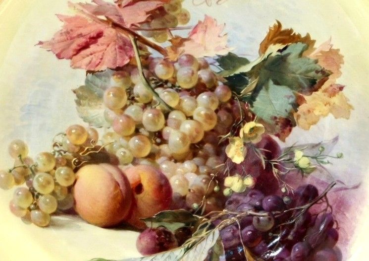 二子玉川のぶどう狩りとマイセンのブドウの絵 : アンティーク