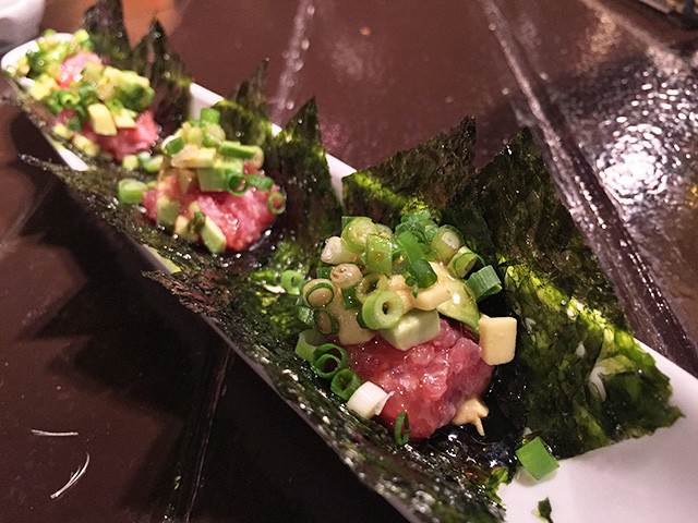 Minced Tuna and Avocado on Korean Seaweed