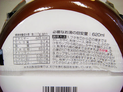 Nutrition Facts of Kiwamen