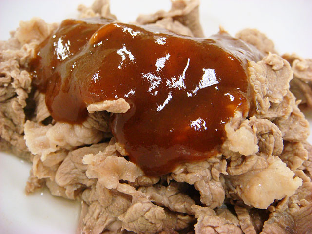 Boiled Beef with BBQ Sauce