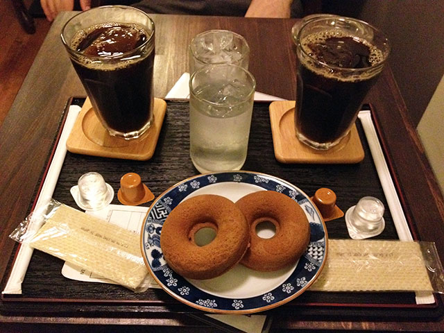 Iced Coffee with Doughnut