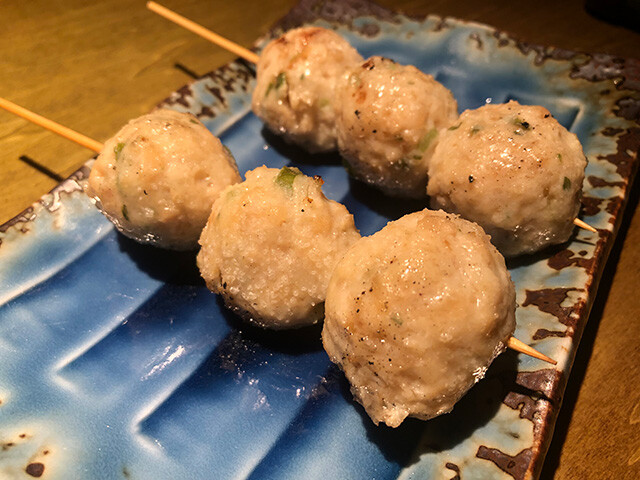 Broiled Skewered Chicken Meatballs