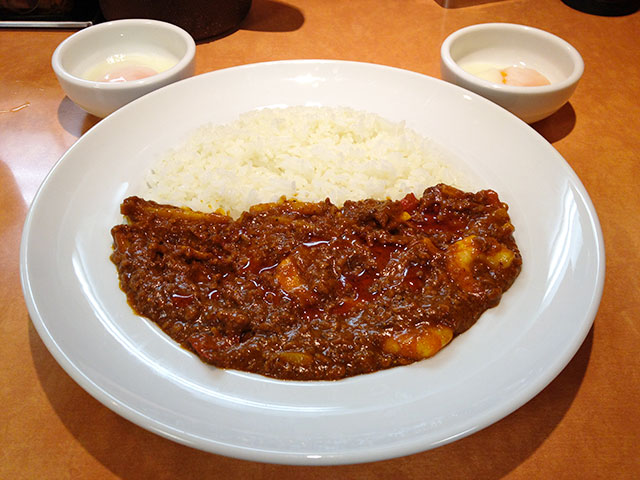Red Keema Curry with Soft Boiled Eggs