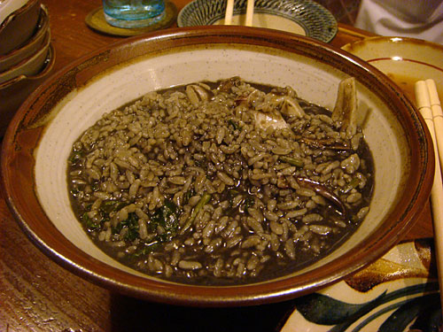 Rice Gruel with Squid Ink