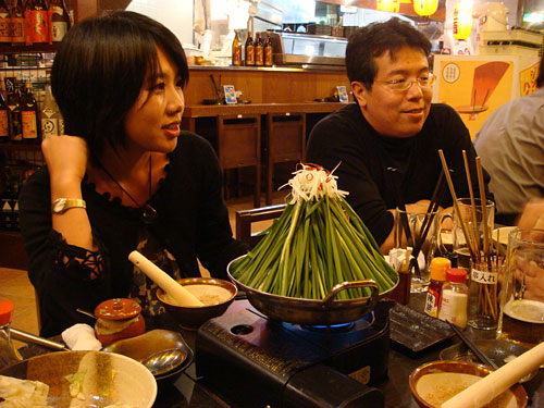 Drs. Yuna-no-ki and A with Mt. Fuji Nabe