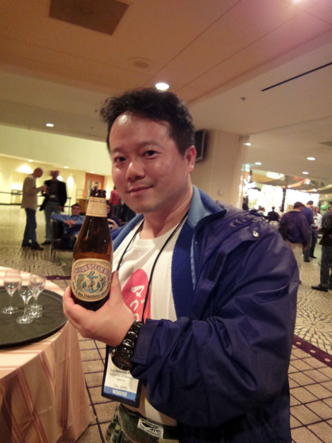 Dr. MaCHO Drinking Anchor Steam Beer
