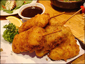 Fried Chicken, Cibol, and Asparagus