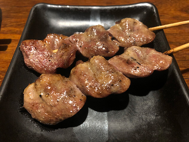 Broiled Skewered Chicken Hearts