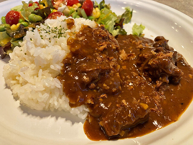 Beef Tendon Curry with Salad