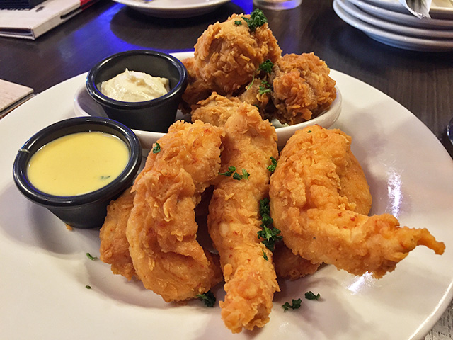 CHICKEN FINGERS with FRIDAYS MUSHROOMS