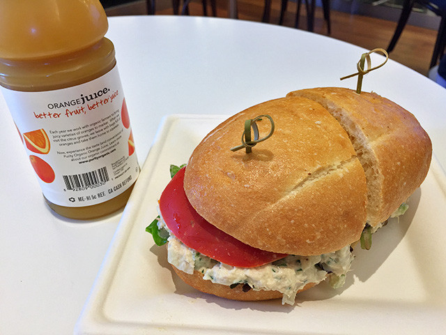 Tuna Sandwich with Orange Juice