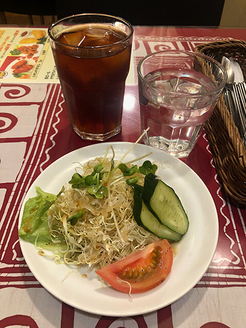 Salad and Iced Ceylon's Tea
