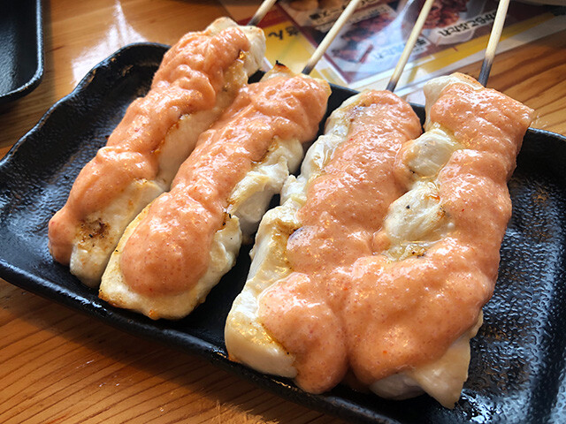 Chicken Breast Topped with Spicy Cod Roe Mayonnaise