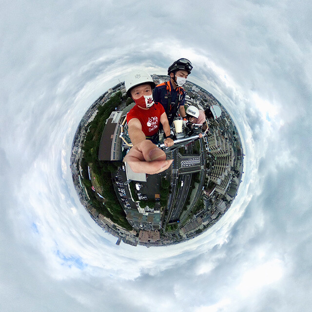 On the Fire Ladder Truck