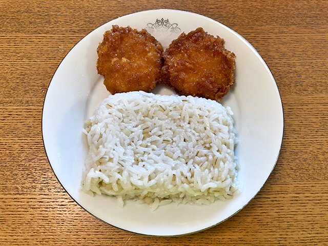 Chicken Cutlets with Steamed Rice and Pearl Barley